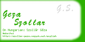 geza szollar business card